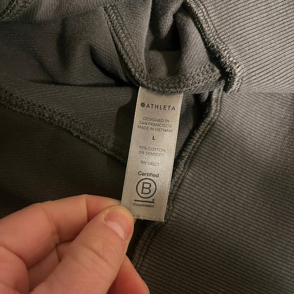 Athleta Farallon Garment Dye Sweatshirt Black Size Large - Picture 9 of 10